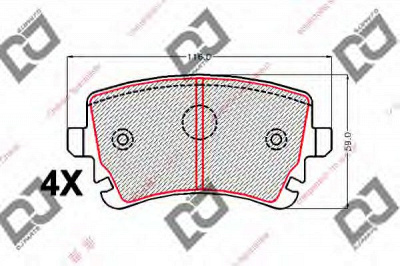DJ PARTS bp2118 -  Комплект тормозных колодок, дисковый тормоз
